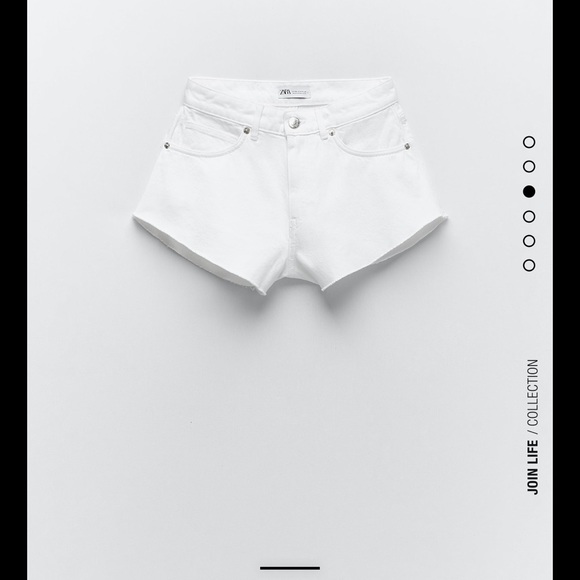 White Super Curved Zara Denim Shorts 